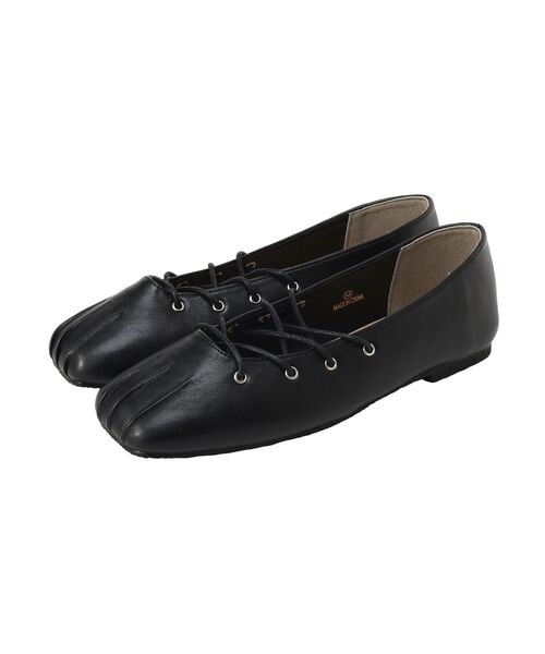 CRAFT STANDARD BOUTIQUE（クラフトスタンダードブティック）の「レースアップフラットシューズ（パンプス・レディース・ブラック/シルバー・L/M）」の19枚目の写真