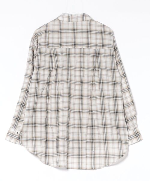 STYLEBLOCK（スタイルブロック）の「先染めシアーチェックシャツ（シャツ/ブラウス・レディース・ネイビー/ベージュ/ブラック・M）」の5枚目の写真