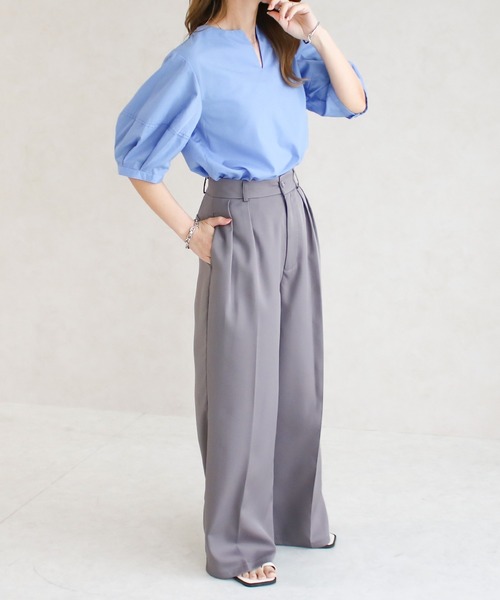 Social GIRL(ソーシャルガール)の「★Social GIRL★ランタンスリーブスキッパーブラウス(シャツ/ブラウス・レディース・ブルー・M)」の13枚目の写真