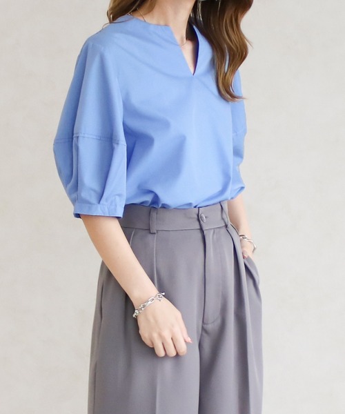 Social GIRL(ソーシャルガール)の「★Social GIRL★ランタンスリーブスキッパーブラウス(シャツ/ブラウス・レディース・ブルー・M)」の14枚目の写真