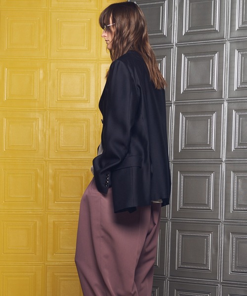 MAISON SPECIAL(メゾンスペシャル)の「《UNISEX》Silk Wool Dress-Fit Peak Lapel 6B Double-breasted Jacket/シルクウールドレスフィットピークドラペル6Bダブルジャケット【MAISON SPECIAL/メゾンスペシャル】■セットアップ対応■(テーラードジャケット・メンズ・ネイビー/ブラック・2/1/0)」の7枚目の写真