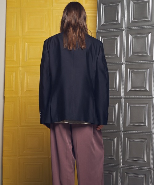 MAISON SPECIAL(メゾンスペシャル)の「《UNISEX》Silk Wool Dress-Fit Peak Lapel 6B Double-breasted Jacket/シルクウールドレスフィットピークドラペル6Bダブルジャケット【MAISON SPECIAL/メゾンスペシャル】■セットアップ対応■(テーラードジャケット・メンズ・ネイビー/ブラック・2/1/0)」の8枚目の写真