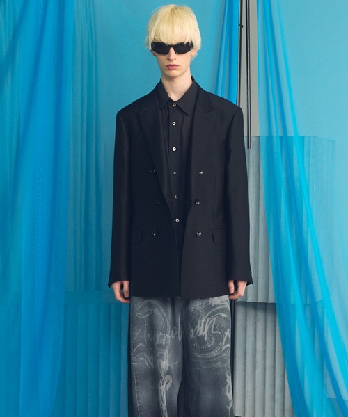 MAISON SPECIAL(メゾンスペシャル)の「《UNISEX》Silk Wool Dress-Fit Peak Lapel 6B Double-breasted Jacket/シルクウールドレスフィットピークドラペル6Bダブルジャケット【MAISON SPECIAL/メゾンスペシャル】■セットアップ対応■(テーラードジャケット・メンズ・ネイビー/ブラック・2/1/0)」の11枚目の写真