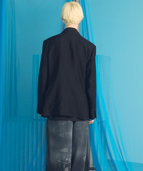 MAISON SPECIAL(メゾンスペシャル)の「《UNISEX》Silk Wool Dress-Fit Peak Lapel 6B Double-breasted Jacket/シルクウールドレスフィットピークドラペル6Bダブルジャケット【MAISON SPECIAL/メゾンスペシャル】■セットアップ対応■(テーラードジャケット・メンズ・ネイビー/ブラック・2/1/0)」の13枚目の写真