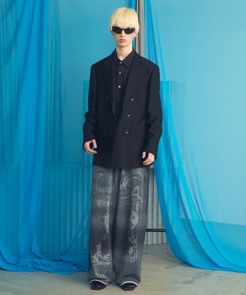 MAISON SPECIAL(メゾンスペシャル)の「《UNISEX》Silk Wool Dress-Fit Peak Lapel 6B Double-breasted Jacket/シルクウールドレスフィットピークドラペル6Bダブルジャケット【MAISON SPECIAL/メゾンスペシャル】■セットアップ対応■(テーラードジャケット・メンズ・ネイビー/ブラック・2/1/0)」の5枚目の写真
