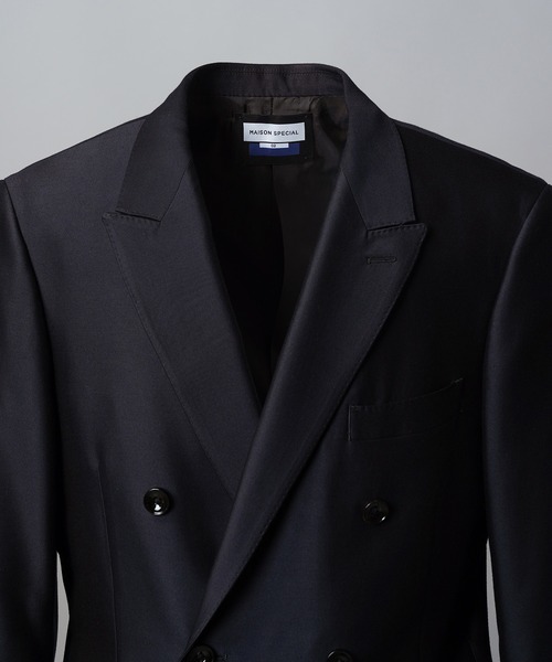 MAISON SPECIAL(メゾンスペシャル)の「《UNISEX》Silk Wool Dress-Fit Peak Lapel 6B Double-breasted Jacket/シルクウールドレスフィットピークドラペル6Bダブルジャケット【MAISON SPECIAL/メゾンスペシャル】■セットアップ対応■(テーラードジャケット・メンズ・ネイビー/ブラック・2/1/0)」の18枚目の写真