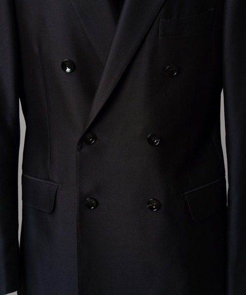 UNISEX》Silk Wool Dress-Fit Peak Lapel 6B Double-breasted Jacket