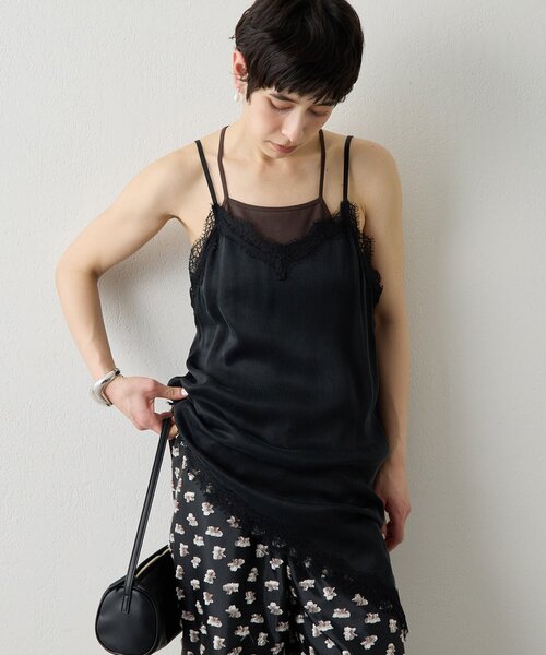 THE PAUSE（ザ ポーズ）の「【THE PAUSE】レーストリムキャミブラウス（シャツ/ブラウス・レディース・オフホワイト/ブラック・FREE）」の2枚目の写真