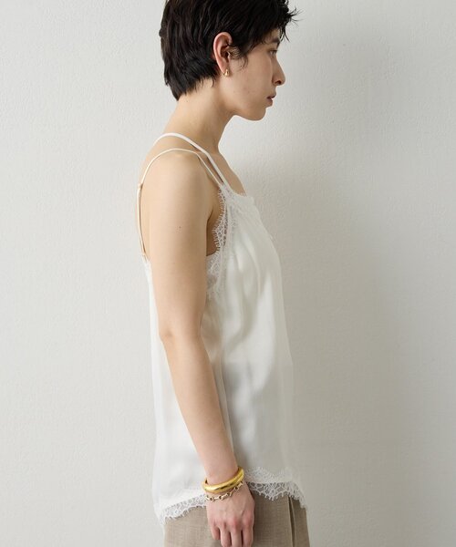 THE PAUSE（ザ ポーズ）の「【THE PAUSE】レーストリムキャミブラウス（シャツ/ブラウス・レディース・オフホワイト/ブラック・FREE）」の6枚目の写真