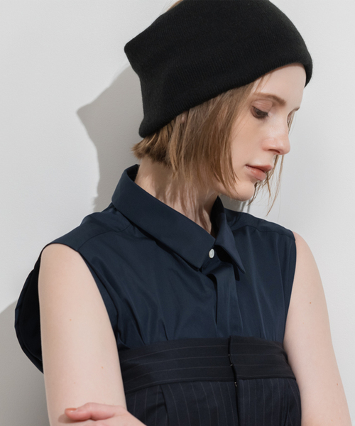 Spick & Span(スピックアンドスパン)の「Sleeveles Shirt / スリーブシャツ(シャツ/ブラウス・レディース・ネイビー/ブルー系その他・FREE)」の1枚目の写真