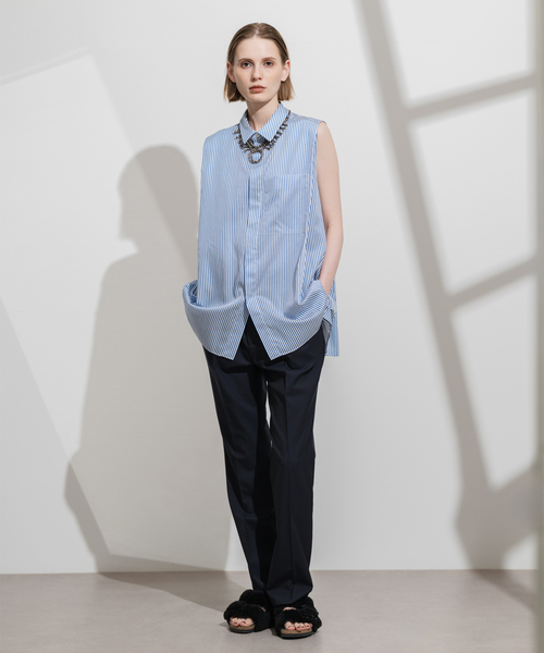 Spick & Span(スピックアンドスパン)の「Sleeveles Shirt / スリーブシャツ(シャツ/ブラウス・レディース・ネイビー/ブルー系その他・FREE)」の4枚目の写真