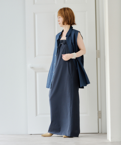 Spick & Span(スピックアンドスパン)の「Sleeveles Shirt / スリーブシャツ(シャツ/ブラウス・レディース・ネイビー/ブルー系その他・FREE)」の9枚目の写真