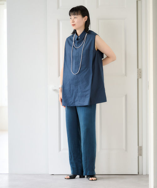 Spick & Span(スピックアンドスパン)の「Sleeveles Shirt / スリーブシャツ(シャツ/ブラウス・レディース・ネイビー/ブルー系その他・FREE)」の18枚目の写真
