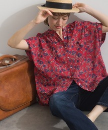 OMNES | コットンボイルオーバーサイズギャザー半袖シャツ(シャツ/ブラウス)