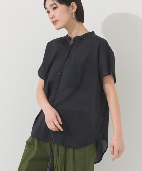 Cotton voile oversized half-sleeve футболка GYAZAR