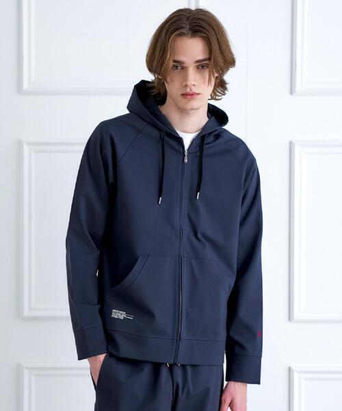 DRESSTERIOR（ドレステリア）の「【接触冷感/セットアップ可】ドライタッチ ハイカウントジップアップパーカ（パーカー・メンズ・グレー/ネイビー/ブラック・90/91/92/94）」の3枚目の写真