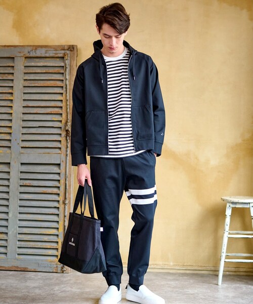 DRESSTERIOR（ドレステリア）の「【接触冷感/セットアップ可】ドライタッチ ハイカウントジップアップパーカ（パーカー・メンズ・グレー/ネイビー/ブラック・90/91/92/94）」の21枚目の写真