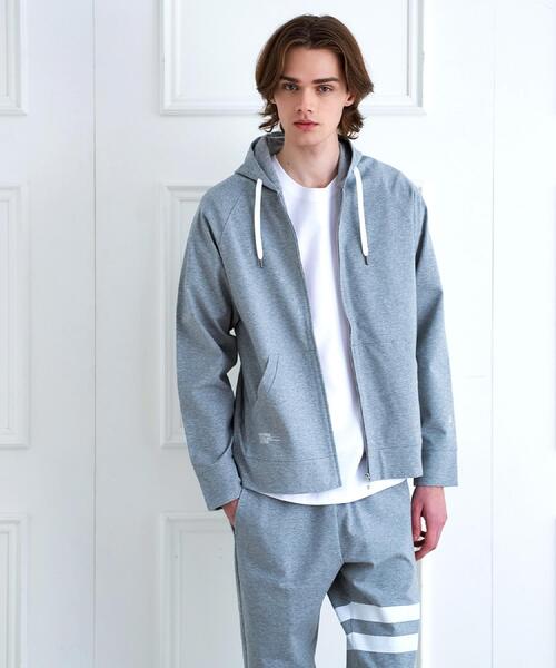 DRESSTERIOR（ドレステリア）の「【接触冷感/セットアップ可】ドライタッチ ハイカウントジップアップパーカ（パーカー・メンズ・グレー/ネイビー/ブラック・90/91/92/94）」の12枚目の写真