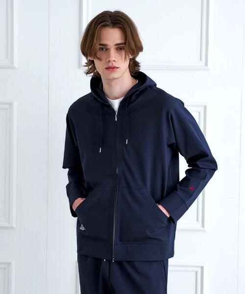 DRESSTERIOR（ドレステリア）の「【接触冷感/セットアップ可】ドライタッチ ハイカウントジップアップパーカ（パーカー・メンズ・グレー/ネイビー/ブラック・90/91/92/94）」の22枚目の写真