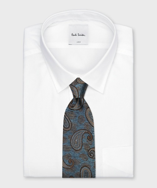 Paul Smith（ポールスミス）の「ペイズリー ジャカード タイ【160075 552MJ】（ネクタイ・メンズ・ブラウン/グレイッシュベージュ/グレイッシュブルー・FREE）」の9枚目の写真