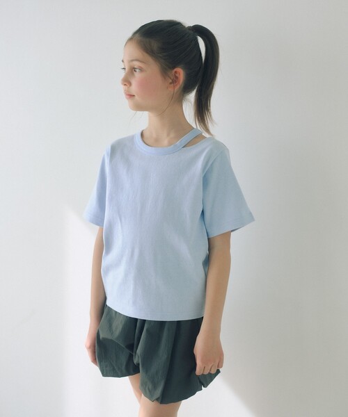 セール】【WEB限定】ネック スリットTシャツ 100cm-160cm（Tシャツ