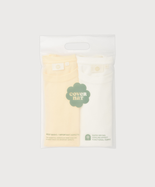 COVERNAT WOMAN（カバーナットウーマン）の「[2PACK] ウィメンズクールコットンエッセンシャルTシャツバター+ホワイト（Tシャツ/カットソー・レディース・その他・WS/WM/LARGE）」の8枚目の写真