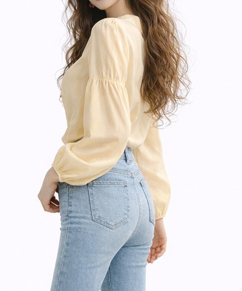 SallyLunn（サリーラン）の「フロントフリルカラーシャツブラウス（シャツ/ブラウス・レディース・イエロー・X-LARGE/MEDIUM/LARGE）」の5枚目の写真