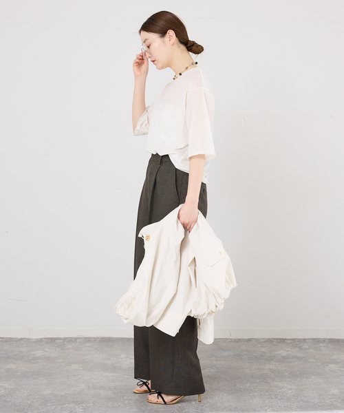 IENA(イエナ)の「シアーベロアTシャツ(Tシャツ/カットソー・レディース・グレー/ホワイト・FREE)」の16枚目の写真