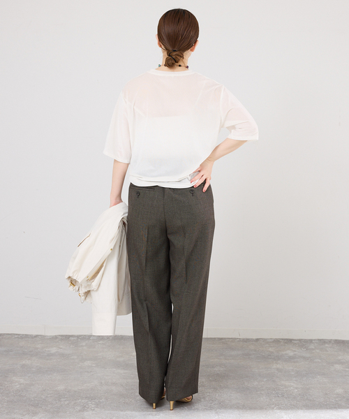 IENA(イエナ)の「シアーベロアTシャツ(Tシャツ/カットソー・レディース・グレー/ホワイト・FREE)」の17枚目の写真