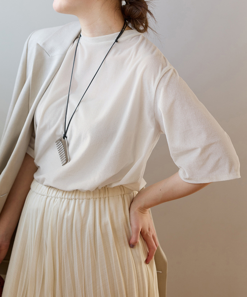 IENA(イエナ)の「シアーベロアTシャツ(Tシャツ/カットソー・レディース・グレー/ホワイト・FREE)」の19枚目の写真