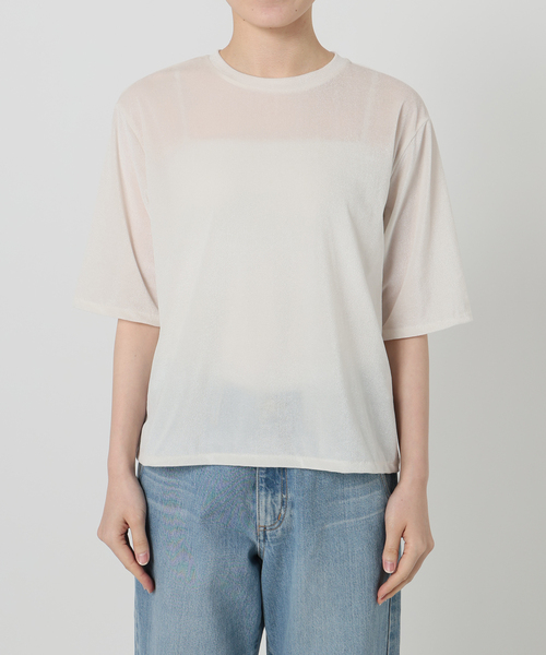 IENA(イエナ)の「シアーベロアTシャツ(Tシャツ/カットソー・レディース・グレー/ホワイト・FREE)」の22枚目の写真