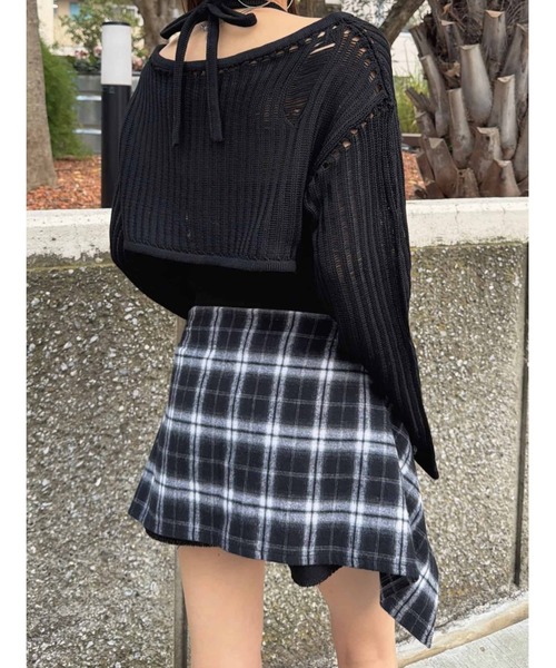 EGOIST（エゴイスト）の「チェックシャツドッキングツイルショートパンツ（その他パンツ・レディース・ブラック/ベージュ・S/M）」の8枚目の写真