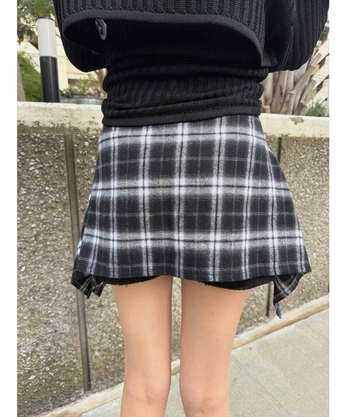EGOIST（エゴイスト）の「チェックシャツドッキングツイルショートパンツ（その他パンツ・レディース・ブラック/ベージュ・S/M）」の5枚目の写真
