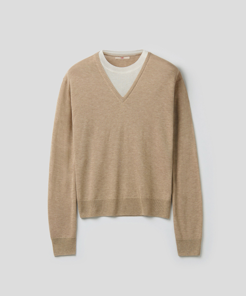 MMIC(エムエムアイシー)の「INSERT KNIT (BEIGE)(ニット/セーター・メンズ・その他・MEDIUM/LARGE)」の1枚目の写真