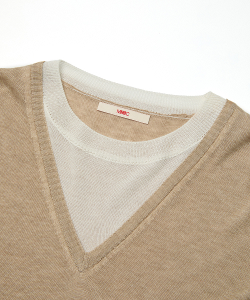 MMIC(エムエムアイシー)の「INSERT KNIT (BEIGE)(ニット/セーター・メンズ・その他・MEDIUM/LARGE)」の2枚目の写真