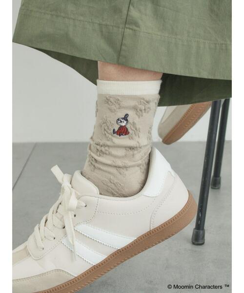 Samansa Mos2（サマンサ モスモス）の「【MOOMIN×SamansaMos2】リトルミイ刺繍花柄ソックス（ソックス/靴下・レディース・ミント/グレー/ブラウン/ベージュ・F）」の5枚目の写真