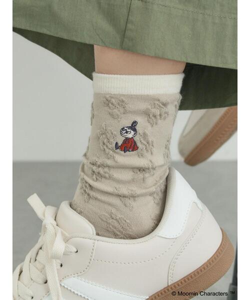 Samansa Mos2（サマンサ モスモス）の「【MOOMIN×SamansaMos2】リトルミイ刺繍花柄ソックス（ソックス/靴下・レディース・ミント/グレー/ブラウン/ベージュ・F）」の12枚目の写真