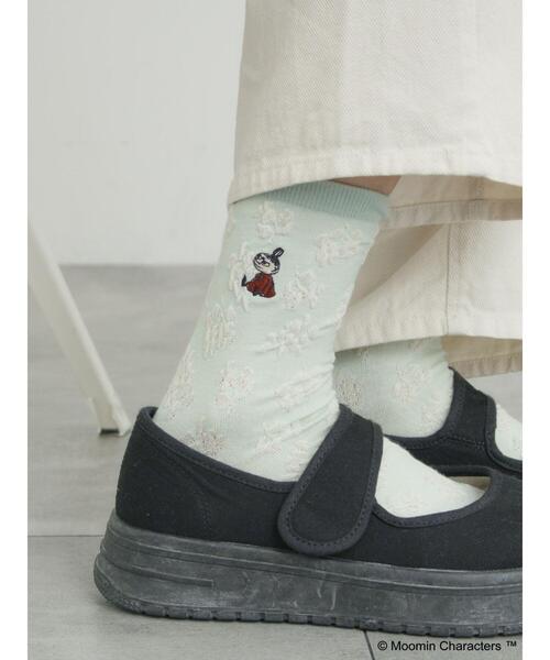 Samansa Mos2（サマンサ モスモス）の「【MOOMIN×SamansaMos2】リトルミイ刺繍花柄ソックス（ソックス/靴下・レディース・ミント/グレー/ブラウン/ベージュ・F）」の14枚目の写真