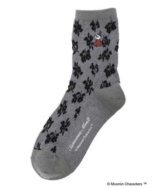 Samansa Mos2（サマンサ モスモス）の「【MOOMIN×SamansaMos2】リトルミイ刺繍花柄ソックス（ソックス/靴下・レディース・ミント/グレー/ブラウン/ベージュ・F）」の15枚目の写真