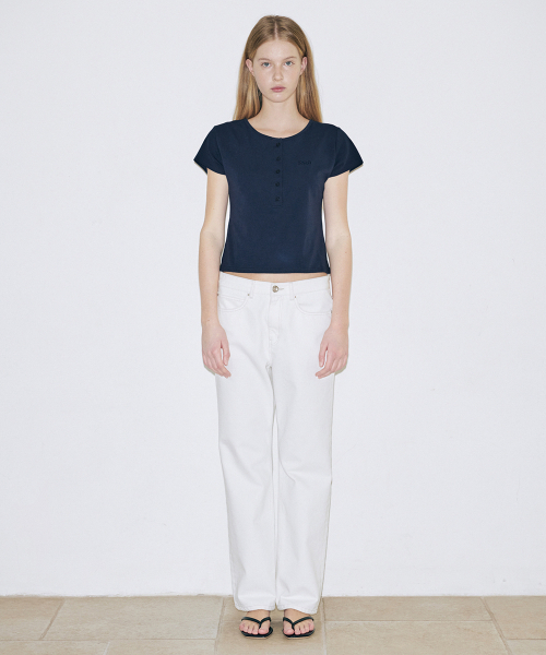 SINOON（シヌーン）の「Lace Straight Denim (White)（デニムパンツ・レディース・ホワイト・SMALL/MEDIUM）」の5枚目の写真