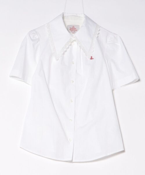 Vivienne Westwood RED LABEL ボウタイシャツ Vivienne Westwood Red Label Stripe button Up Orb logo embroidered