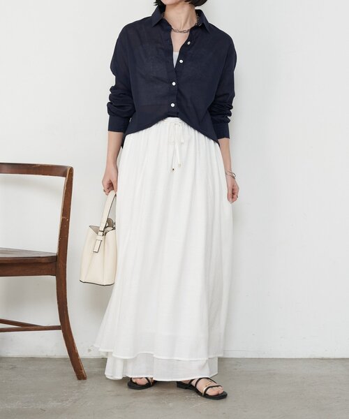 Jena espace merveilleux(ジェナ エスパスメルヴェイユ)の「バッククロスシャツ(シャツ/ブラウス・レディース・オフホワイト/ネイビー/ピンク・FREE)」の15枚目の写真