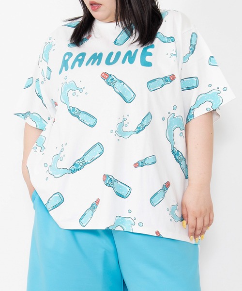 PUNYUS(プニュズ)の「【新サイズ】フード総柄Tシャツ(RAMUNE)(Tシャツ/カットソー・レディース・サックスブルー・1/2/3/4/5)」の19枚目の写真