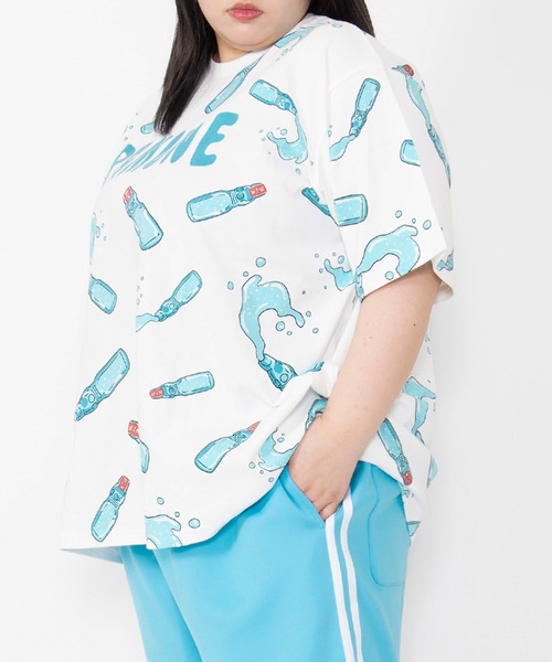 PUNYUS(プニュズ)の「【新サイズ】フード総柄Tシャツ(RAMUNE)(Tシャツ/カットソー・レディース・サックスブルー・1/2/3/4/5)」の21枚目の写真