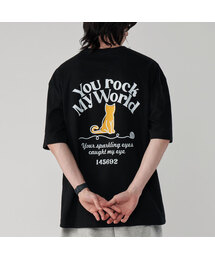 キャットシグネチャーピュアコットンビッグオーバーサイズ半袖Tシャツ2カラー