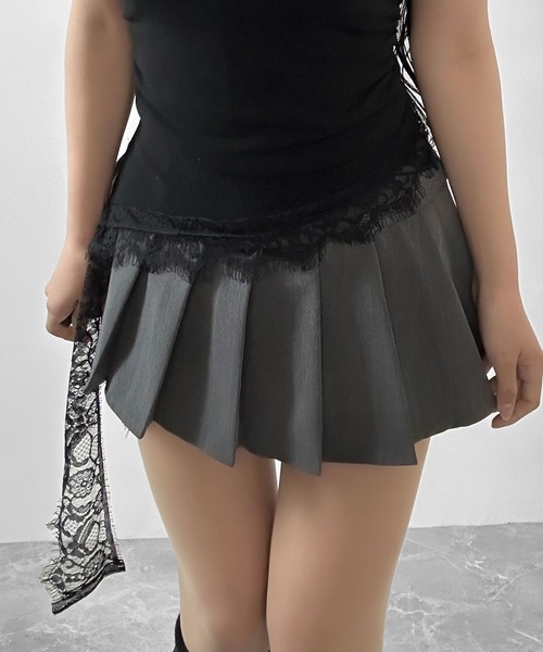 FOLLOWIN(フォロウィン)の「裾レースデザイン ヘンリーネックTシャツ(Tシャツ/カットソー・レディース・グレー/ブラック/ホワイト・FREE)」の21枚目の写真