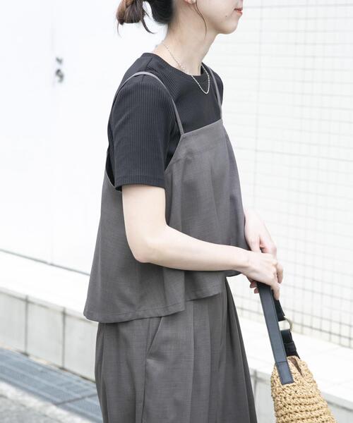 ITEMS URBANRESEARCH(アイテムズ アーバンリサーチ)の「インナー付きリネンライクセットアップ(セットアップ・レディース・グリーン系その他/ブラウン/ブラック・FREE)」の9枚目の写真