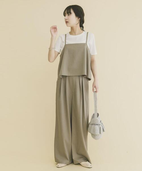 ITEMS URBANRESEARCH(アイテムズ アーバンリサーチ)の「インナー付きリネンライクセットアップ(セットアップ・レディース・グリーン系その他/ブラウン/ブラック・FREE)」の4枚目の写真
