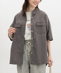 【ハニさら・接触冷感】クール半袖デニムシャツ