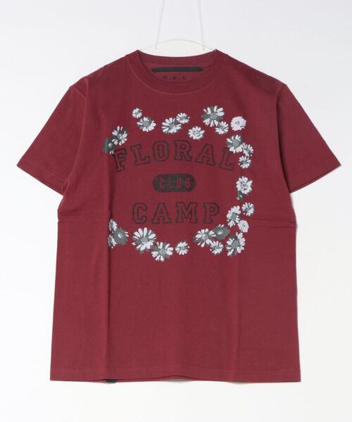 H.A.K(ハク)の「5.6オンスコットン天竺カレッジロゴ&デイジーモチーフTシャツ(Tシャツ/カットソー・レディース・ホワイト/ブラック/ボルドー・1/0)」の3枚目の写真